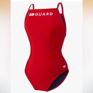 NWT Speedo Women's Guard Energy Back zone Piece Swimsuit Red Size 32 (8)